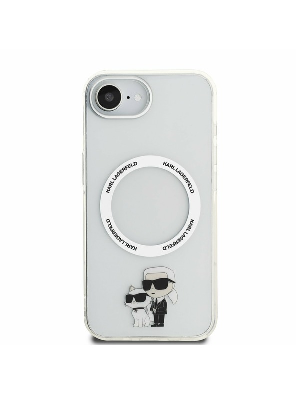 Karl Lagerfeld Karl Lagerfeld IML Карл и Шупет MagSafe Заден Капак за iPhone 16e Прозрачен