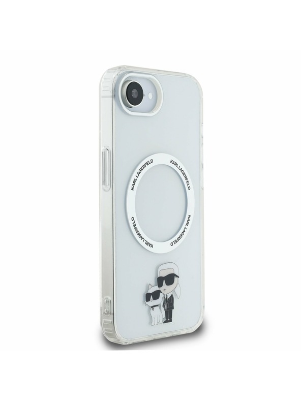 Karl Lagerfeld Karl Lagerfeld IML Карл и Шупет MagSafe Заден Капак за iPhone 16e Прозрачен