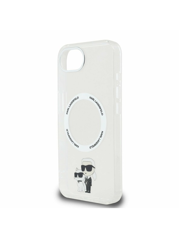 Karl Lagerfeld Karl Lagerfeld IML Карл и Шупет MagSafe Заден Капак за iPhone 16e Прозрачен