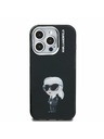 Karl Lagerfeld Karl Lagerfeld IML Акварел Карл Заден Капак за iPhone 15 Pro Max Черен
