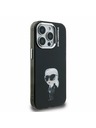 Karl Lagerfeld Karl Lagerfeld IML Акварел Карл Заден Капак за iPhone 15 Pro Max Черен
