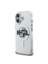 Karl Lagerfeld Karl Lagerfeld IML Брокат Карл и Шупет Скица MagSafe Заден Капак за iPhone 16 Прозрачен