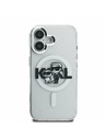 Karl Lagerfeld Karl Lagerfeld IML Брокат Карл и Шупет Скица MagSafe Заден Капак за iPhone 16 Прозрачен