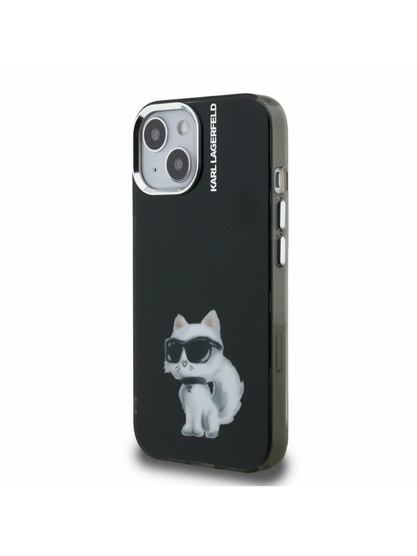Karl Lagerfeld Karl Lagerfeld IML Акварел Шупет Заден Капак за iPhone 15 Черен