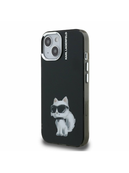 Karl Lagerfeld Karl Lagerfeld IML Акварел Шупет Заден Капак за iPhone 15 Черен