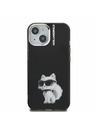 Karl Lagerfeld Karl Lagerfeld IML Акварел Шупет Заден Капак за iPhone 15 Черен