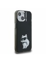 Karl Lagerfeld Karl Lagerfeld IML Акварел Шупет Заден Капак за iPhone 15 Черен