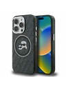 Karl Lagerfeld Karl Lagerfeld IML K&CH Глави Повторен Лого MagSafe Заден Капак за iPhone 15 Pro Черен