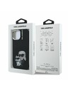 Karl Lagerfeld Karl Lagerfeld IML Акварел Karl и Choupette Заден Капак за iPhone 15 - Черен