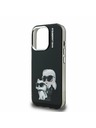 Karl Lagerfeld Karl Lagerfeld IML Акварел Karl и Choupette Заден Капак за iPhone 15 Pro - Черен