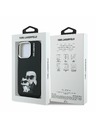 Karl Lagerfeld Karl Lagerfeld IML Акварел Karl и Choupette Заден Капак за iPhone 15 Pro - Черен
