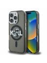 Karl Lagerfeld Karl Lagerfeld IML Брокат Karl и Choupette Скица MagSafe Заден Капак за iPhone 16 Pro - Черен