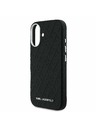 Karl Lagerfeld Karl Lagerfeld Релефна Еко Кожа Повторено Лого MagSafe Заден Капак за iPhone 16 - Черен