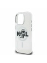 Karl Lagerfeld Karl Lagerfeld IML Брокат Karl и Choupette Скица MagSafe Заден Капак за iPhone 16 Pro Max - Прозрачен