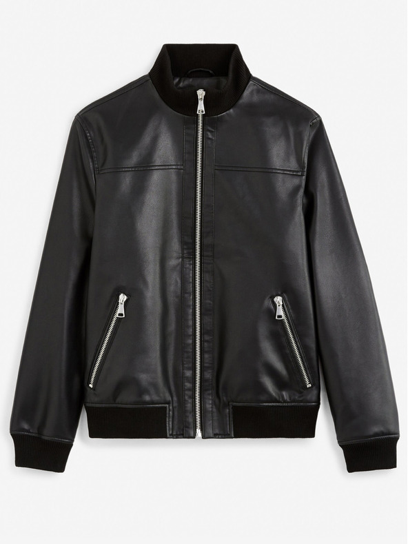 Celio Черно мъжко кожено яке Celio Gumati