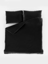 Kvalitex Френско сатенено спално бельо с райе 1+2, 200x200, 70x90cm ЧЕРНО