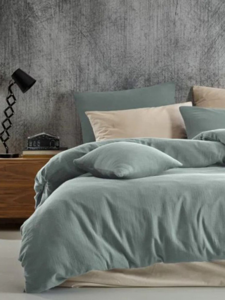 Kvalitex Френски муселинов спален комплект 220x200, 70x90cm светлозелен Kvalitex