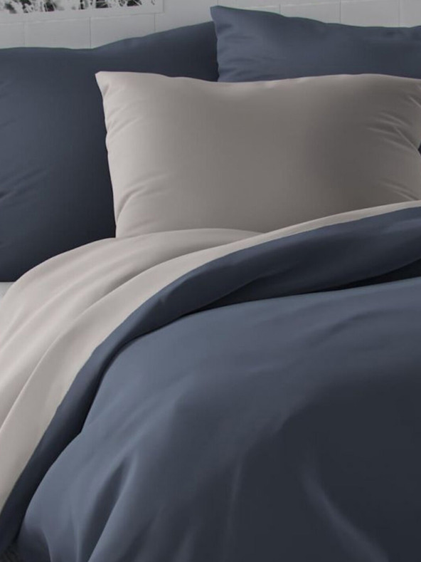 Kvalitex Сатенен удължен спален комплект LUXURY COLLECTION 140x220, 70x90cm тъмносив / светлосив