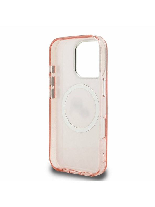 Karl Lagerfeld Karl Lagerfeld IML K&CH Heads Повтарящ се лого MagSafe Заден калъф за iPhone 16 Pro Pink