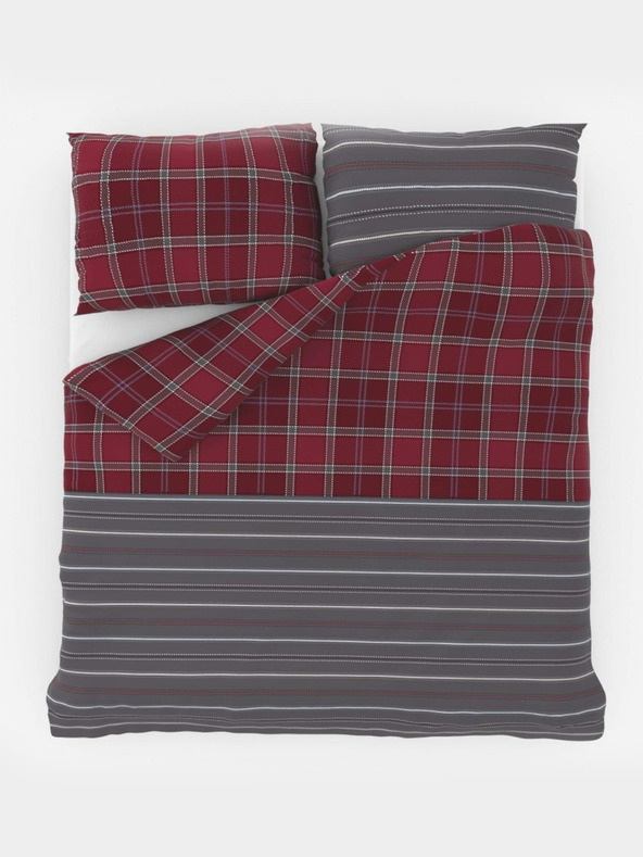 Kvalitex Френско удължено памучно спално бельо DELUX 240x220, 70x90cm CAMPUS сиво