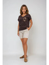 Moodo Дамска памучна тениска Moodo – кафява