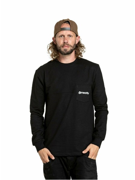 Meatfly Meatfly мъжка тениска с дълъг ръкав Harvey Black | Черна | Размер