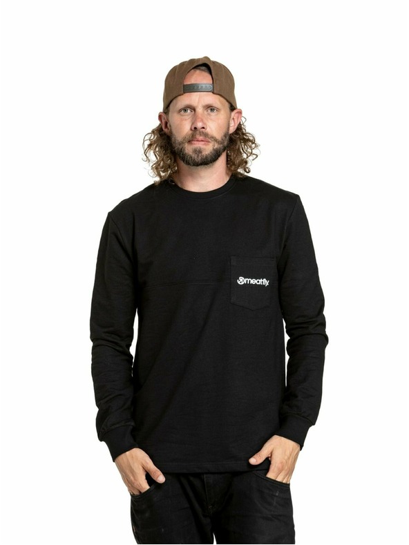 Meatfly Meatfly мъжка тениска с дълъг ръкав Harvey Black | Черна | Размер