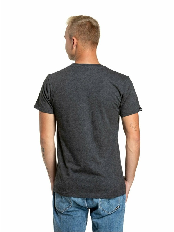 Meatfly Meatfly мъжка тениска Striped Logo Charcoal Heather | Сива | Размер