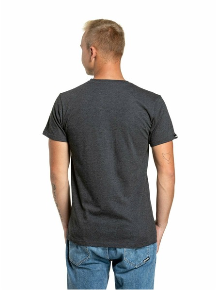 Meatfly Meatfly мъжка тениска Striped Logo Charcoal Heather | Сива | Размер