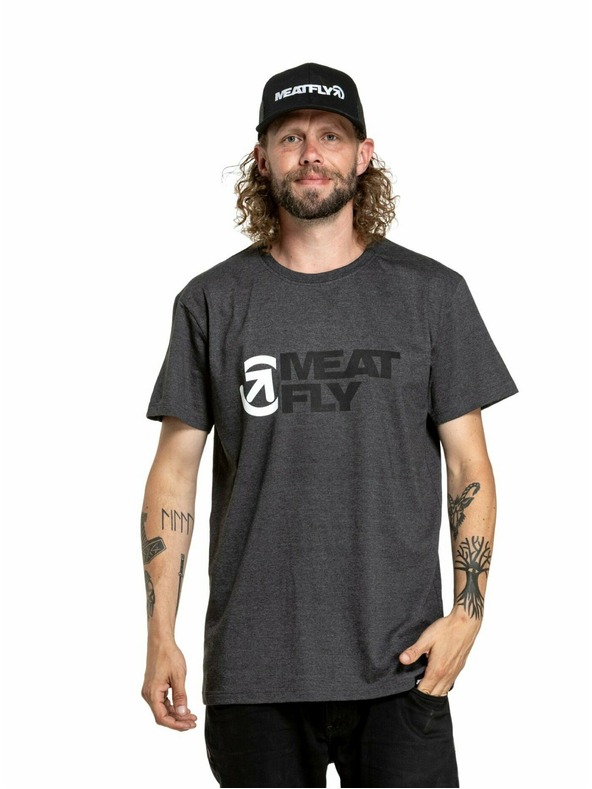 Meatfly Meatfly мъжка тениска Revital Black/Charcoal Heather | Черна | Размер
