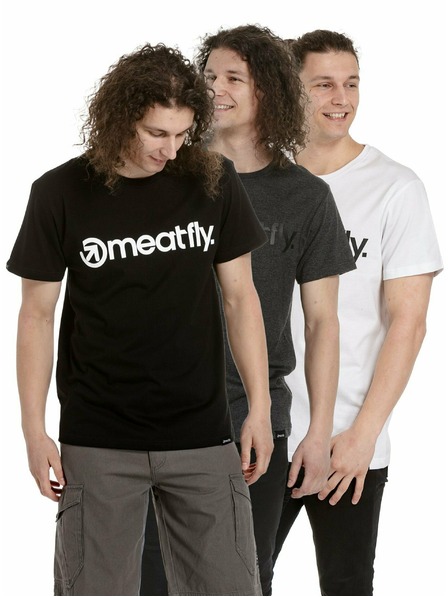 Meatfly Meatfly опаковка мъжки тениски MF Logo Multipack Black/Charcoal Heather/White | Черна | Размер