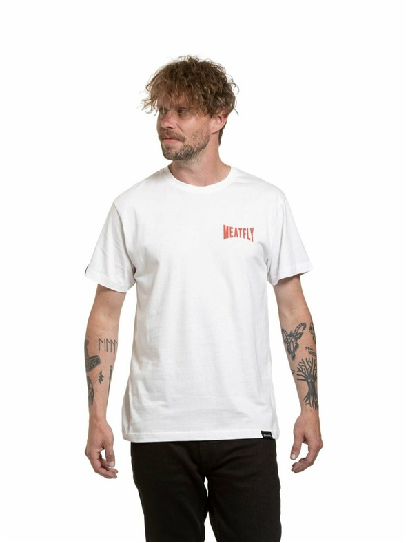 Meatfly Meatfly мъжка тениска Yvans Round Globus Patch White