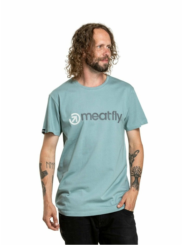 Meatfly Meatfly мъжка тениска Joe Dusty Mint | Синя | Размер M | 100% памук
