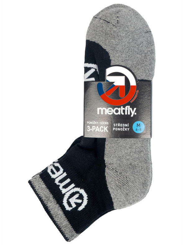 Meatfly Meatfly чорапи Middle Triple pack Grey | Черна | Размер