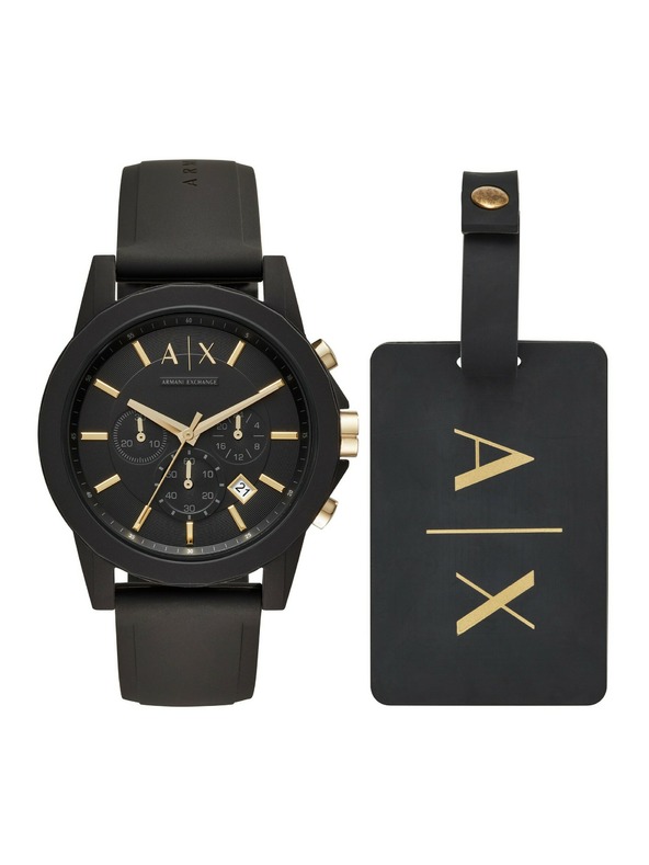Armani Exchange Armani Exchange мъжки подаръчен комплект Outerbanks часовник и куфарен ремък AX7105
