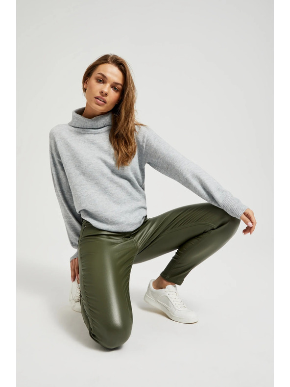 Moodo Дамски панталони свежо маслинени