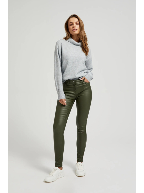 Moodo Дамски панталони свежо маслинени