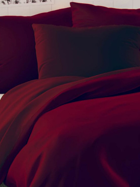 Kvalitex Сатенен френски спален комплект LUXURY COLLECTION 1+2, 220x200, 70x90cm винено червен Kvalitex