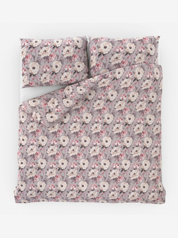 Kvalitex Френски креп спален комплект 200x200, 70x90cm Естер сив Kvalitex