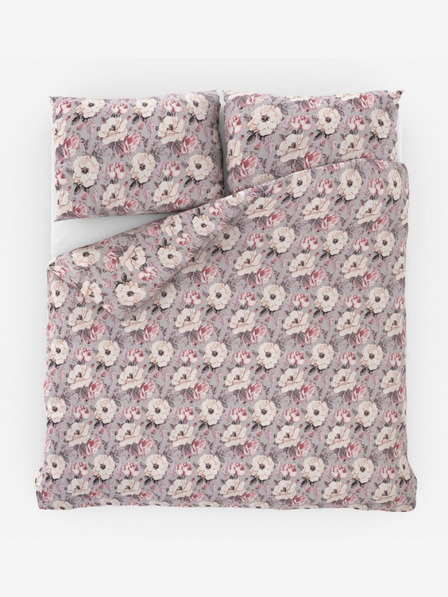 Kvalitex Френски креп спален комплект 200x200, 70x90cm Естер сив Kvalitex