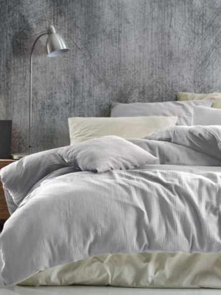 Kvalitex Френско муселиново спално бельо 240x220, 70x90см светлосиво Kvalitex