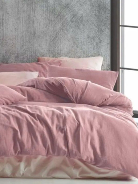 Kvalitex Муселново спално бельо 140x200, 70x90см розово Kvalitex