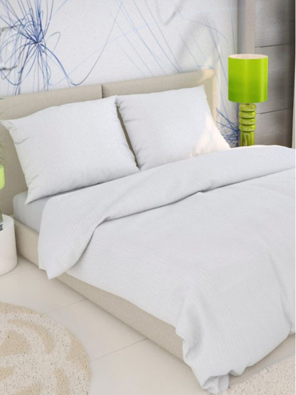 Kvalitex Френски удължен креп спален комплект 240x220, 70x90cm бял Kvalitex