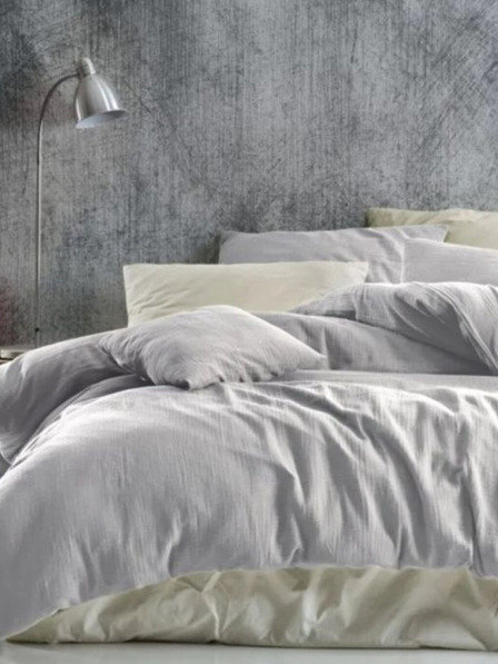 Kvalitex Френско муселиново спално бельо 200x200, 70x90cm светло сиво Kvalitex