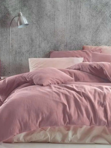 Kvalitex Френски муселинов спален комплект 220x200, 70x90cm розов Kvalitex