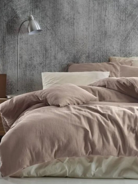 Kvalitex Френски муселинов спален комплект 220x200, 70x90cm бежов Kvalitex