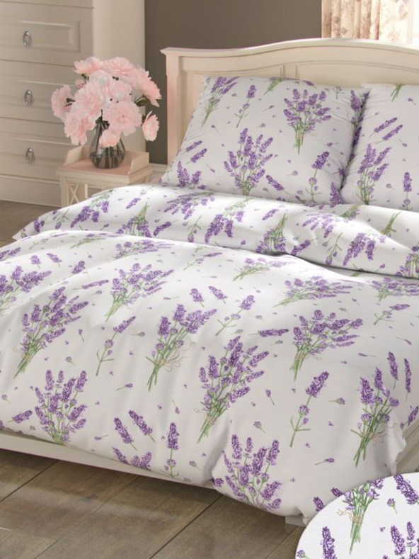 Kvalitex Френски памучен спален комплект PROVENCE COLLECTION 200x200, 70x90cm ЛАВАНДУЛА лилав Kvalitex