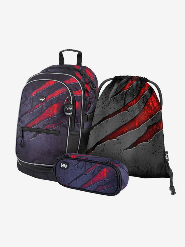 BAAGL  Сив 3 комплекта core lava: раница, моливник, чанта Baagl