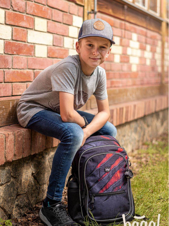 BAAGL  Сив 3 комплекта core lava: раница, моливник, чанта Baagl