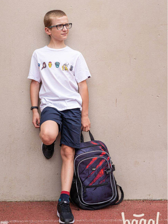 BAAGL  Сив 3 комплекта core lava: раница, моливник, чанта Baagl